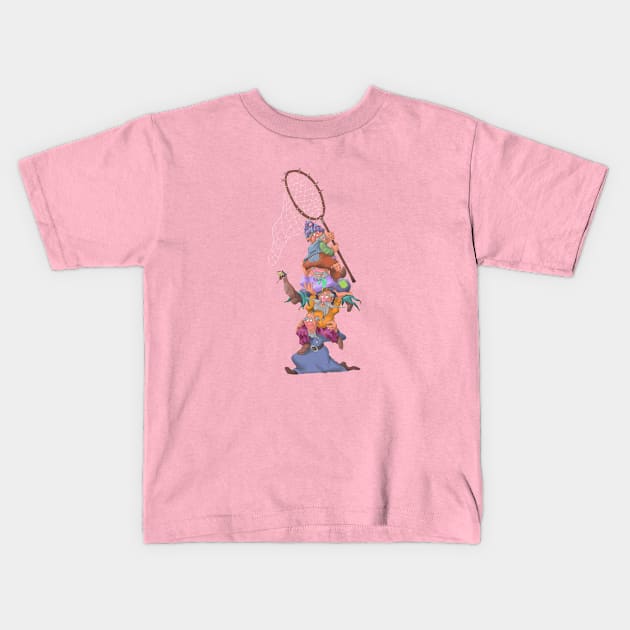 Stacked Gnomes Kids T-Shirt by Tony Morgan